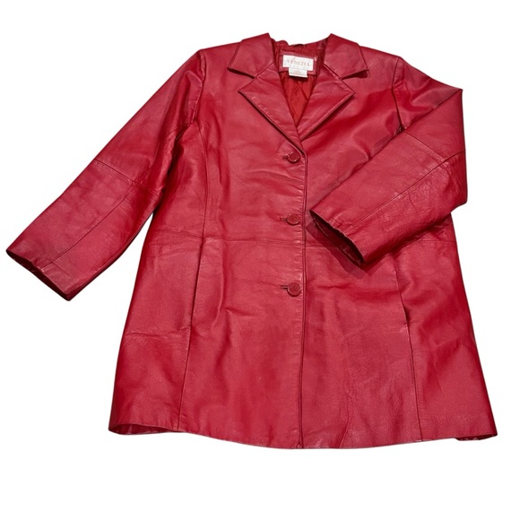 Vintage Venezia Red Leather Jacket - Picture 1 of 15